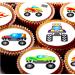 24 Monster Truck pre-cut edible kids childrens party decorations cupcake wafer toppers