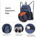 BeeGreen Navy Drawstring Basketball Bag with Ball Holder & Shoe Compartment - Perfect for Boys and Girls - Buy Online on GoSupps.com