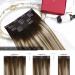 Moresoo 10 Inch Clip in Real Human Hair Extensions #4/6/613 - Dark Brown to Chestnut Brown with Platinum Blonde Highlights - 5 Pcs/70g - Buy Online on GoSupps.com