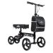 Aojin Steerable Knee Walker Deluxe Medical Scooter for Foot Injuries Compact Crutches, 2022 Upgraded Model with Dual Rear on-Wheel Brake and Shock Absorption Under The Knee pad black