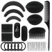 37 Pieces Hair Base Sponge Invisible Hair Clip Comb Bump It Up Volume Tool Sponge Volume Hair Bases Set Brush U Shaped Pins Hair Styling Tools for DIY Hairstyles