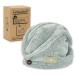 Myhomebody Haartuch Wrap |Luxury anti-frizz fast drying hair dryer turban |Ultra soft and fast drying suction-like bamboo fiber with coconut shell button-Pine Green