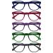 Opulize pop reading glasses 5 Pack Keck round matt frame spring hinges scratch-resistant blue pink purple green gray men women rrrr2-34567 +1.50 blue pink purple green gray +1.50 dioptries