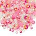 30g Mix Pink Half Pearl Rhinestones for Crafts Mixed Size 3mm-10mm Resin Rhinestone Half Round Flatback Pearl Rhinestones for DIY Nail Art Crafts Jewelry Decoration Pink Series