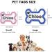 Personalized Yhananti Dog ID Tag - Engraved Glitter Bones Pendant for Small to Medium Dogs - Stainless Steel Pink Custom Name & Contact Info - Buy Online on GoSupps.com
