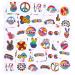 ADXCO 144 Pieces Hippie Tattoos Stickers Hippie Assorted Groovy Hippie Temporary Tattoos Waterproof Love and Peace Sign Hippie Tattoos Hippie Theme Party Tattoos for Hippie Party Favors