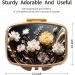 Dynippy Retro Pill Case with Mirror | Gold Floral 2 Compartment Medicine Organizer for Travel & Purse - Buy Online on GoSupps.com
