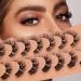 Cluster Natural Lashes D Curl Wispy Individual Strips False Eyelashes - Eefofnn DIY Lash Extensions Multipack - Buy Online on GoSupps.com