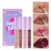 4Pcs Matte Liquid Lipstick Lipgloss Lip Gloss Stain Makeup Set for Women Deep Dark Red Pink 24 hour stay waterproof long lasting lip gloss Set A