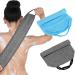 Lot de 2 serviettes exfoliantes pour le dos en nylon avec poign es (bleu + gris) - Buy Online on GoSupps.com
