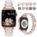LELONG for Apple Watch Band 38mm 40mm 41mm Series 8 Series 7 6 5 4 3 2 1 SE Ultra, Bling Replacement Bracelet iWatch Band, Diamond Rhinestone Stainless Steel Metal Wristband Strap AA-Rose Gold 38mm/40mm/41mm
