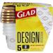 GladWare Design Series Food Storage Containers 9 Oz, 5 Ct | Small Snack Containers for Snacks & Small Meals, Food Storage from Glad | Glad Plastic Food Containers with Lids, Plastic Food Storage 9 oz - 5 Count