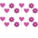 TSJ 16 PCS Glitter Cupcake Toppers Heart Flower Cupcake Picks Cake Toppers Mother s Day Valentine s Day Wedding Party Cake Decorations Pink - Buy Online on GoSupps.com