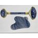 Jade Roller Gua Sha Set Natural Face Roller Skin Care Tools for Puffy Eyes Relief Anti Aging (Blue Aventurine)