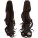 FXYTK Clip in Ponytail Hair Extension Claw | 18 Inch Curly Medium Brown - Buy Online on GoSupps.com