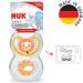 Nuk Space Schnuller - BPA-Free Silicone Pacifiers for 6-18 Months | Ventilated Lion & Sun Design | Set of 2 Beige - Buy Online on GoSupps.com