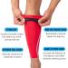 360 RELIEF Compression Calf Sleeves for Men and Women | Shin Splints Muscle Cramps Support | Ideal for Sports, Running, Hiking, Marathon | Includes Mesh Laundry Bag | Red, Size L - Buy Online on GoSupps.com