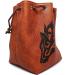 Brown Leather Lite Large Dice Bag with Wolf Design - Holds 400 16mm Polyhedral Dice - Stands Up, Faux Leather Exterior, Lined Interior - Buy Online on GoSupps.com