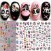 10 Sheets Halloween Nail Art Stickers Decals Self-Adhesive Pink Green Blood Skeleton Nail Supplies Nail Art Design Decoration Accessories