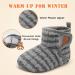 JOINFREE Baby Slippers with Non-Slip Rubber Sole - Cozy Toddler House Shoes - Stripegrey - 3/3.5 UK Child Size - Buy Online on GoSupps.com