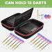 ALKOO Dart Case - Holds 12 Steel & Soft Tip Darts - Black with Flight Shape Protection & Storage Pockets - Buy Online on GoSupps.com
