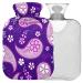 Naanle hot hot water bottle with reference Paisley Traditional oriental transparent hot water bottle heat bottle for back pain relief handfoot warmer neck warmth and cold therapy 1l