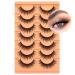 Natural Mink False Lashes - Wispy Cat Eye - Volume Strip Lashes Multipack (7 Pairs) by Eefofnn - International Shipping Available - Buy Online on GoSupps.com