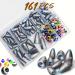 DAMIDEL 161Pcs/Box Worm Fishing Sinker Weights Kit with Soft Plastic Core(20g,14g,10g,7g,5g,3.5g Mixed, 61Pcs Bullet Lead Fishing Weights , 100 Pcs Eye Beads Bait , Don't Hurt Line Texas Rig