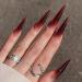 BABALAL Press on Nails Long Stiletto Fake Nails Red Gradient Glue on Nails Goth Acrylic Nails 24Pcs Y2k Almond Manicure Artificial False Nails for Women and Girls FNT09red