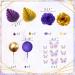 JEVENIS Purple Cake Decorations - Rose Butterfly Palm Leaves & Disco Balls for Wedding Cakes | Stunning Tortendeko Collection - Buy Online on GoSupps.com