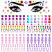 OIIKI 4 Sheets Gem Stickers Arcrylic Face Rhinestone Stickers Heart Face Gems Stick on Star Jewel Stickers for Face Hair Eyes for Women - Purple Pink Red Yellow Green Blue White