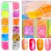 Flower Nails Flakes 12 Colors Nails Art Nail Sequins Nail Glitter Mix Color Fluorescent(02) - Buy Online on GoSupps.com