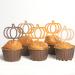 8Pcs Halloween Pumpkin Cupcake Toppers - Pumpkin Themed Birthday Party Supplies - Baby Shower Pumpkin Cupcake Picks - Kids Birthday Pumpkin Cup Toppers - Pumpkin Cake Decorations For Fall