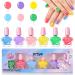 ETYJO Nail Polish for Kids 6 Rainbow Nail Polish Set Kids Non-Toxic Peel-Off Nail Varnish Sets for Girls Water-Based Quick Dry Childrens Nail Varnish Gifts Kit for Kids Toddlers A-Rainbow