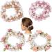 HINZIC Pearl Crystal Hair Elastic Ties Hair Gifts Flower ROSE Hair Scrunchies Holder Hair Accessories for Christmas Valentine Women Girls (Pack of 4) Flower ROSE Hair Elastic Ties