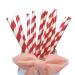 Biodegradable Red Striped Paper Straws Disposable Red and White Paper Drinking Straws for Circus Party Decor Farm Birthday Non-Toxic 6*197mm