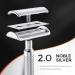 Classic Double-Edged Razor for Men & Women | Eco-Friendly Plastic-Free Silver Razor with Stand & 10 Blades - Buy Online on GoSupps.com