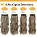 Buy Affordable Clip-In Hair Extensions: Brown & Blonde 50cm Long Wavy Double Weft - Realistic Synthetic for Women - Buy Online on GoSupps.com