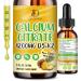 Calcium Citrate 1200 mg with Vitamin D3 Liquid Drops for Women & Men Calcium Citrate with Vitamin D3 & K2 for Bone Muscle & Teeth- 2 Fl oz- 30 Day Vegan Supply 1 Fl Oz (Pack of 2)