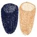 Beaupretty 2PCs crocheted hair snood long hair sleeping cap hair protection night hats mesh hair protection handcraft (royal blue and pink) marine khaki