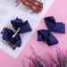 Sibba Ribbon Hair Bows Clips Barrettes 6 Inch Vintage Ponytail Holder Cheerleading Hairpin - 2 PCS Dark Blue - Buy Online on GoSupps.com