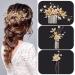 10 Piece Gold Leaf Hair Jewelry Set for Weddings | Bride & Bridesmaid Accessories | Retro Hair Pins & U-Shaped Clips - Buy Online on GoSupps.com