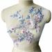 IXUEYU, Lace Fabric 3D Flowers Appliques Beads Rhinestones Embroidery Sew Patch for DIY Wedding Decoration Dress (Blue + Purple)