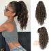 Brikabia blonde ponytail extension ponytail extension hair part with bracket long wavy curly ponytail hair part clip in hair extension for women 40cm chocolate brown