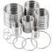 90Pcs 6 Sizes Silver Metal O Rings Multi-Purpose Heavy Duty Round Ring for Hardware Bags Belts Dog Leashes Hanging Basket DIY Craft Supplies, 15mm, 20mm, 25mm, 32mm, 38mm, 50mm 0.59in,0.78in,0.98in,1.25in,1.49in,1.96in