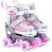 Kuxuan skates Saya Roller Skates Adjustable for Kids,with All Wheels Light up,Fun Illuminating for Girls and Ladies Pink & Gray Small(10-13US)