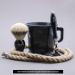 Haryali London Black Shaving Mug - Vintage Style with Knob Handle Design - Heavy Bottom, Impact-Resistant Plastic - For All Genders - Shaving Soap Accessory - Buy Online on GoSupps.com