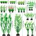 Quozuo 25 Pieces Artificial Aquarium Plants - Easy Green Plastic Decor for Stunning Aquariums - Buy Online on GoSupps.com