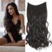 Cybelleza 18inch Long Curly Hair Extension Invisible Secret Wire Crown Hair Extensions Clip in One Piece Wavy Natural Synthetic Hairpiece for Women (Dark Brown) 18" - Curly Dark Brown