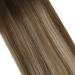 Moresoo Human Hair Weft Extensions Brown Root Ombre to Light Brown with Blonde - 16 Double Weft 100g #3/8/22 - Buy Online on GoSupps.com